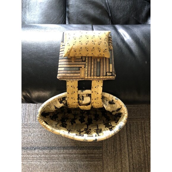 Armchair Pincushion Caddy Sewing Themed Fabric Sewing Quilting Craft Tool Caddy - Picture 2 of 8